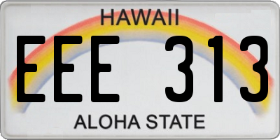 HI license plate EEE313