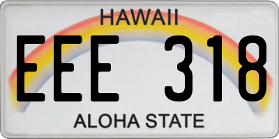 HI license plate EEE318
