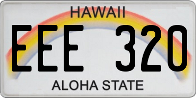 HI license plate EEE320