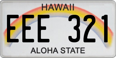 HI license plate EEE321