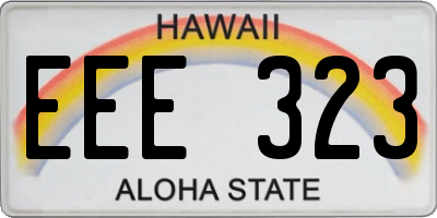 HI license plate EEE323