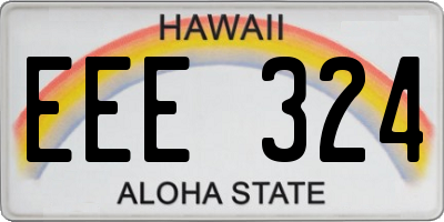 HI license plate EEE324