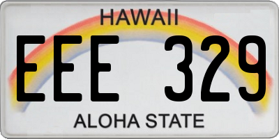 HI license plate EEE329