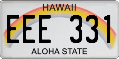 HI license plate EEE331