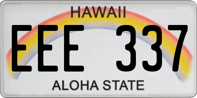 HI license plate EEE337