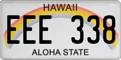 HI license plate EEE338