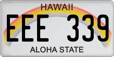 HI license plate EEE339
