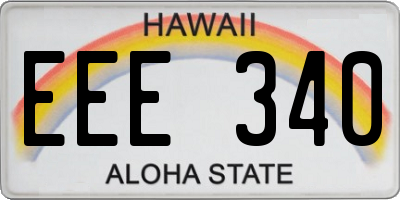 HI license plate EEE340
