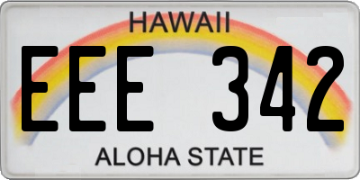 HI license plate EEE342