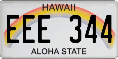 HI license plate EEE344
