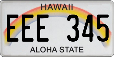 HI license plate EEE345