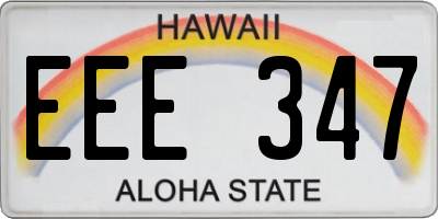 HI license plate EEE347