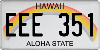 HI license plate EEE351
