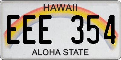HI license plate EEE354