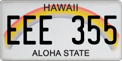HI license plate EEE355