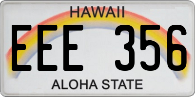 HI license plate EEE356