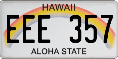 HI license plate EEE357