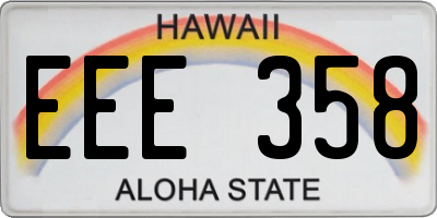 HI license plate EEE358