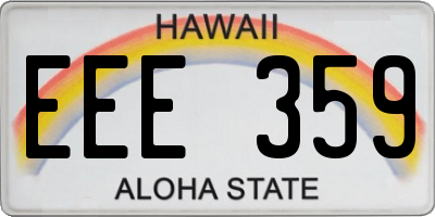 HI license plate EEE359