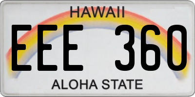 HI license plate EEE360