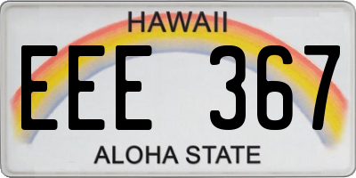 HI license plate EEE367