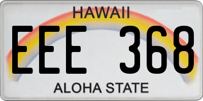 HI license plate EEE368