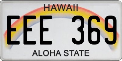 HI license plate EEE369