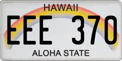 HI license plate EEE370