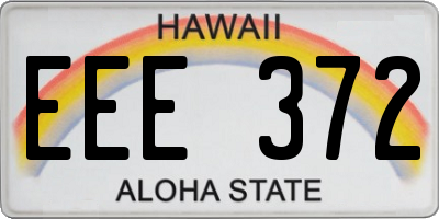 HI license plate EEE372