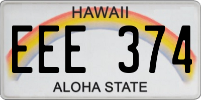 HI license plate EEE374