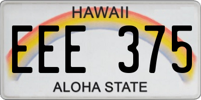 HI license plate EEE375