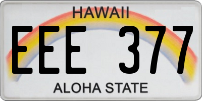 HI license plate EEE377