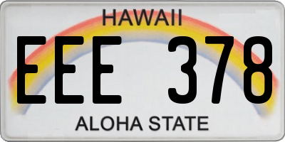 HI license plate EEE378