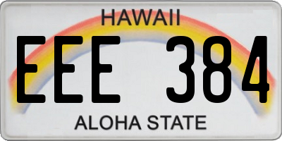 HI license plate EEE384