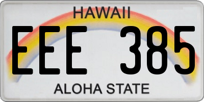 HI license plate EEE385