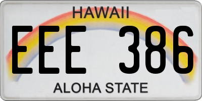 HI license plate EEE386