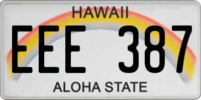 HI license plate EEE387