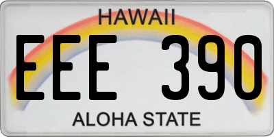 HI license plate EEE390