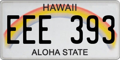 HI license plate EEE393