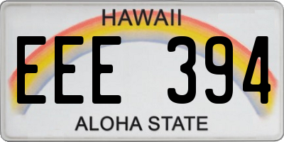 HI license plate EEE394