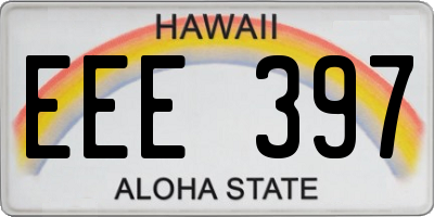 HI license plate EEE397