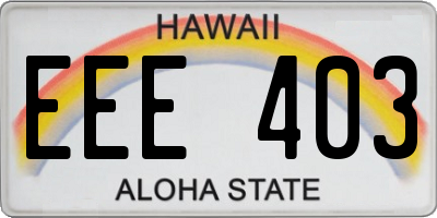 HI license plate EEE403