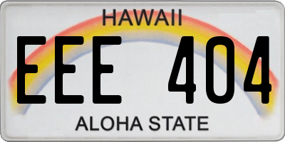 HI license plate EEE404