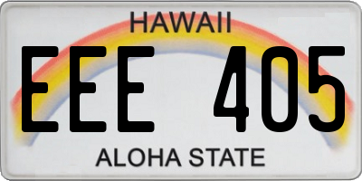 HI license plate EEE405