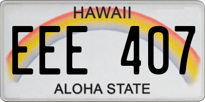 HI license plate EEE407