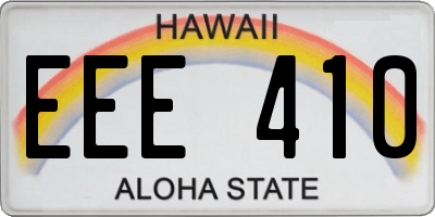 HI license plate EEE410