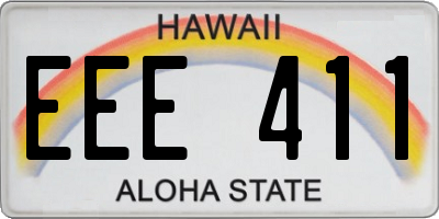 HI license plate EEE411