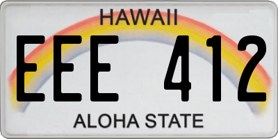 HI license plate EEE412