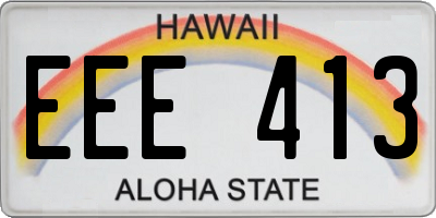 HI license plate EEE413