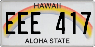HI license plate EEE417